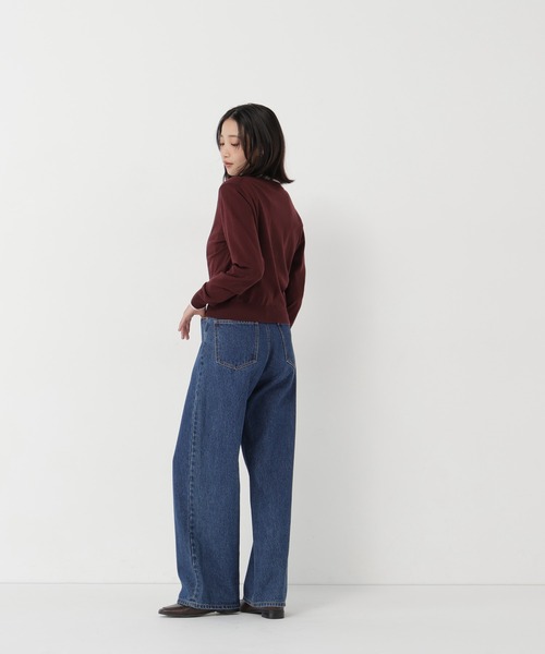 NATURAL BEAUTY BASIC(ナチュラルビューティーベーシック)の「<EC限定カラー:ネイビー><ちょうど、いい服>“それどこの?”褒められ配色カーディガン(カーディガン/ボレロ・レディース・ブラック/ネイビー/ボルドー/ブルー/グレー・FREE)」の9枚目の写真