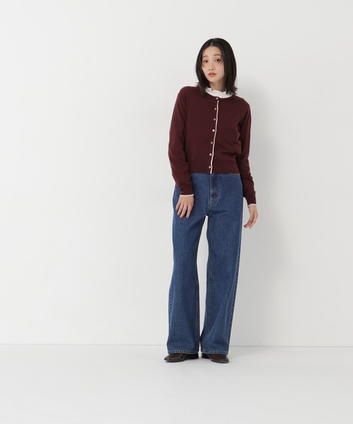 NATURAL BEAUTY BASIC(ナチュラルビューティーベーシック)の「<EC限定カラー:ネイビー><ちょうど、いい服>“それどこの?”褒められ配色カーディガン(カーディガン/ボレロ・レディース・ブラック/ネイビー/ボルドー/ブルー/グレー・FREE)」の13枚目の写真