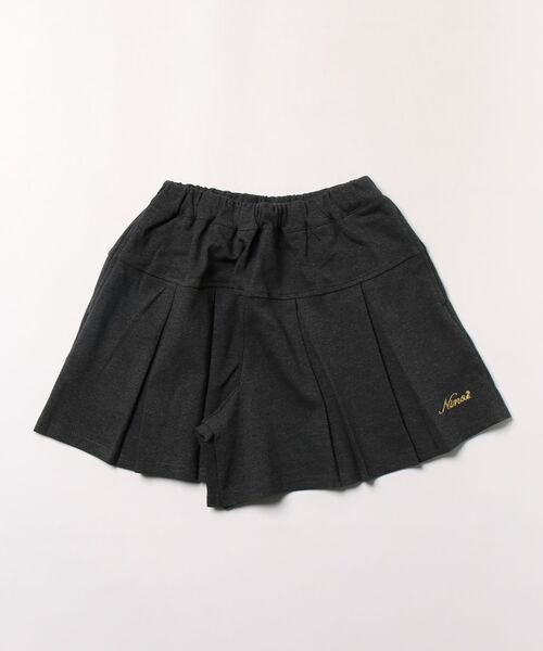 nino(ニノ)の「ボックスプリーツ キュロットパンツ☆(その他パンツ・キッズ・チャコール/杢グレー・150cm/140cm)」の2枚目の写真