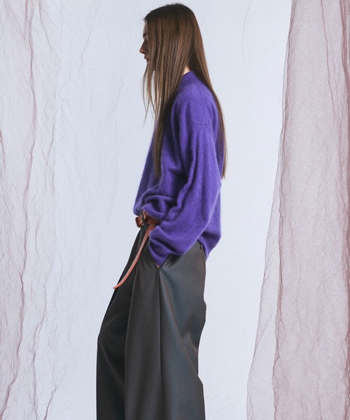 MAISON SPECIAL（メゾンスペシャル）の「《UNISEX》スーパー140エクストラファインメリノウールプライムオーバーニットポロシャツ/Super140 Extra Fine Merino Wool Prime-Over Knit Polo Shirt【MAISON SPECIAL/メゾンスペシャル】（ニット/セーター・メンズ・バーガンディー/パープル/グレー/ブラック・0/1/2）」の11枚目の写真