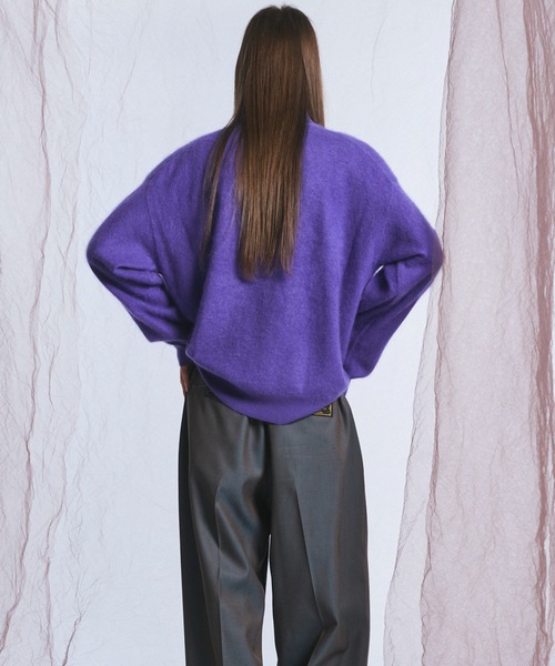 MAISON SPECIAL（メゾンスペシャル）の「《UNISEX》スーパー140エクストラファインメリノウールプライムオーバーニットポロシャツ/Super140 Extra Fine Merino Wool Prime-Over Knit Polo Shirt【MAISON SPECIAL/メゾンスペシャル】（ニット/セーター・メンズ・バーガンディー/パープル/グレー/ブラック・0/1/2）」の12枚目の写真