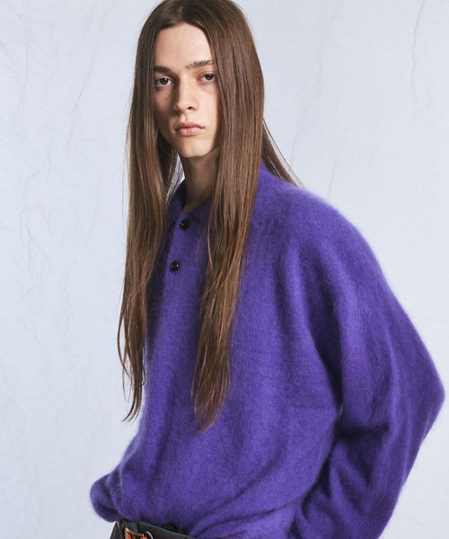 MAISON SPECIAL（メゾンスペシャル）の「《UNISEX》スーパー140エクストラファインメリノウールプライムオーバーニットポロシャツ/Super140 Extra Fine Merino Wool Prime-Over Knit Polo Shirt【MAISON SPECIAL/メゾンスペシャル】（ニット/セーター・メンズ・バーガンディー/パープル/グレー/ブラック・0/1/2）」の13枚目の写真