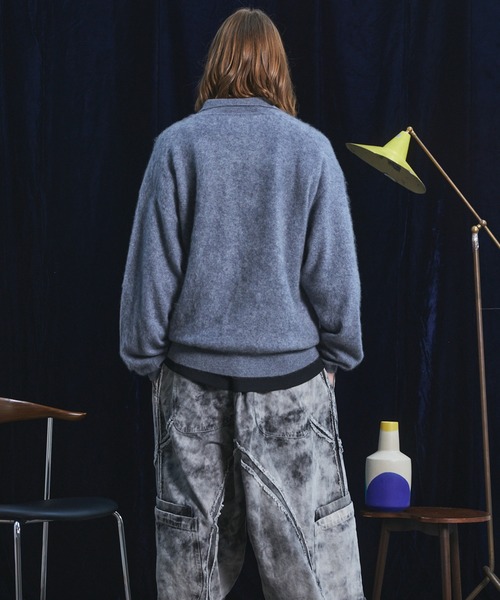 MAISON SPECIAL（メゾンスペシャル）の「《UNISEX》スーパー140エクストラファインメリノウールプライムオーバーニットポロシャツ/Super140 Extra Fine Merino Wool Prime-Over Knit Polo Shirt【MAISON SPECIAL/メゾンスペシャル】（ニット/セーター・メンズ・バーガンディー/パープル/グレー/ブラック・0/1/2）」の16枚目の写真