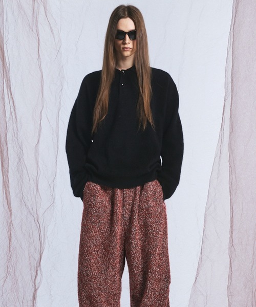 MAISON SPECIAL（メゾンスペシャル）の「《UNISEX》スーパー140エクストラファインメリノウールプライムオーバーニットポロシャツ/Super140 Extra Fine Merino Wool Prime-Over Knit Polo Shirt【MAISON SPECIAL/メゾンスペシャル】（ニット/セーター・メンズ・バーガンディー/パープル/グレー/ブラック・0/1/2）」の17枚目の写真