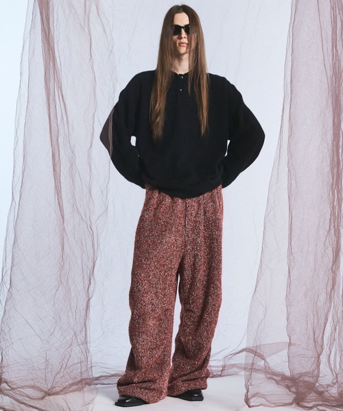 MAISON SPECIAL（メゾンスペシャル）の「《UNISEX》スーパー140エクストラファインメリノウールプライムオーバーニットポロシャツ/Super140 Extra Fine Merino Wool Prime-Over Knit Polo Shirt【MAISON SPECIAL/メゾンスペシャル】（ニット/セーター・メンズ・バーガンディー/パープル/グレー/ブラック・0/1/2）」の9枚目の写真