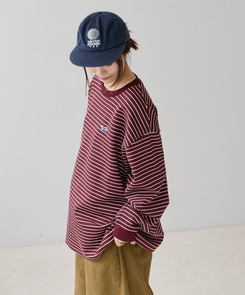 CIAOPANIC TYPY（チャオパニックティピー）の「【UNISEX】FOXボーダーロンTEE（Tシャツ/カットソー・メンズ・ホワイト/ボルドー/ネイビー・LARGE/MEDIUM）」の12枚目の写真