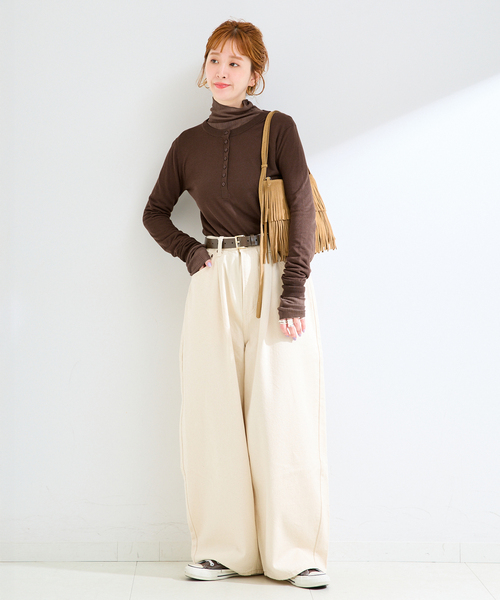 B.C STOCK(ベーセーストック)の「《2枚セット》手洗い可 / シアーニットタートルヘンリーSET(ニット/セーター・レディース・ブラック/ピンク/ブラウン・FREE)」の10枚目の写真