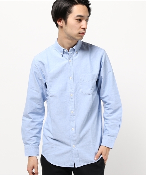 SEVENDAYS=SUNDAY(セブンデイズサンデイ)の「オックスフォード 長袖ボタンダウンシャツ(シャツ/ブラウス・メンズ・オフホワイト/ネイビー・SMALL/LARGE/MEDIUM)」の1枚目の写真