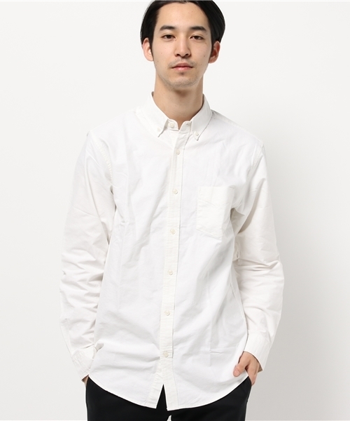 SEVENDAYS=SUNDAY(セブンデイズサンデイ)の「オックスフォード 長袖ボタンダウンシャツ(シャツ/ブラウス・メンズ・オフホワイト/ネイビー・SMALL/LARGE/MEDIUM)」の2枚目の写真
