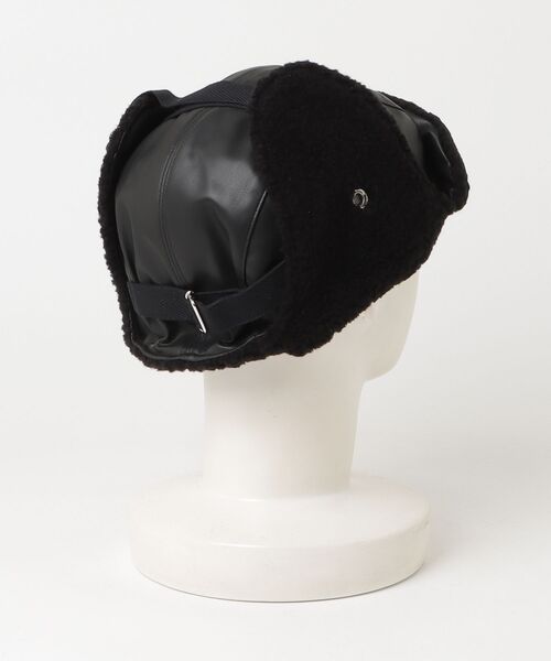 KIJIMA TAKAYUKI（キジマ　タカユキ）の「FAUX LEATHER & BOA AVIATOR CAP（キャップ・レディース・ブラック/キャメル・57cm/59cm/61cm）」の8枚目の写真
