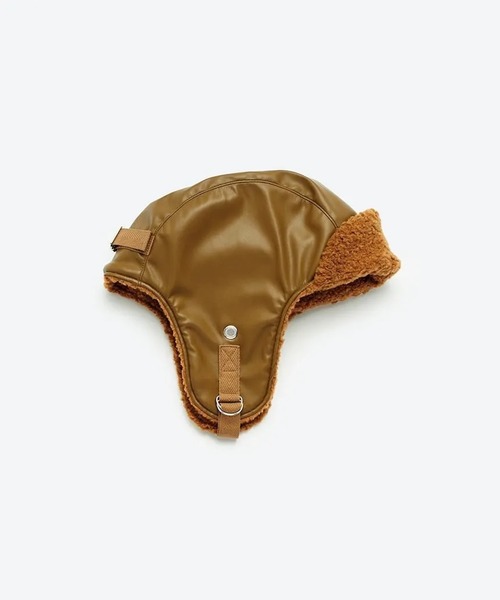 KIJIMA TAKAYUKI（キジマ　タカユキ）の「FAUX LEATHER & BOA AVIATOR CAP（キャップ・レディース・ブラック/キャメル・57cm/59cm/61cm）」の4枚目の写真