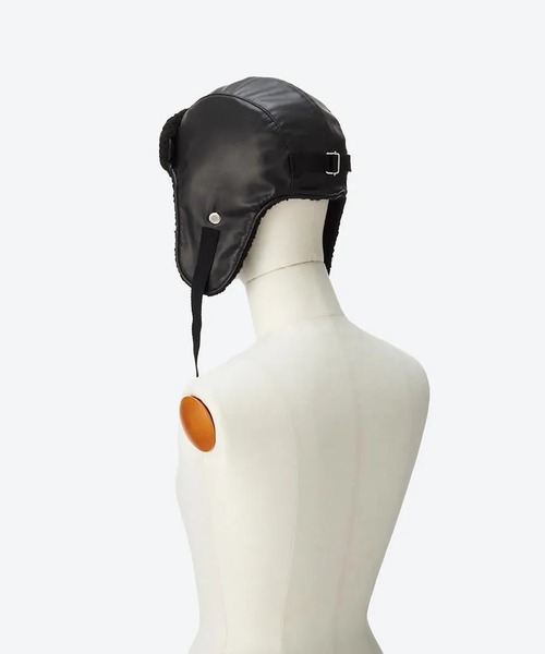 KIJIMA TAKAYUKI（キジマ　タカユキ）の「FAUX LEATHER & BOA AVIATOR CAP（キャップ・レディース・ブラック/キャメル・57cm/59cm/61cm）」の6枚目の写真