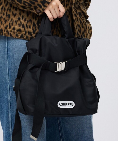 OUTDOOR PRODUCTS（アウトドアプロダクツ）の「【OUTDOOR PRODUCTS / アウトドアプロダクツ】2WAYベルトナイロントートバッグS/ナイロン/トート2way Belt Tote [S]バッグ（トートバッグ・レディース・ブラウン/ブラック/シルバー・フリー）」の2枚目の写真