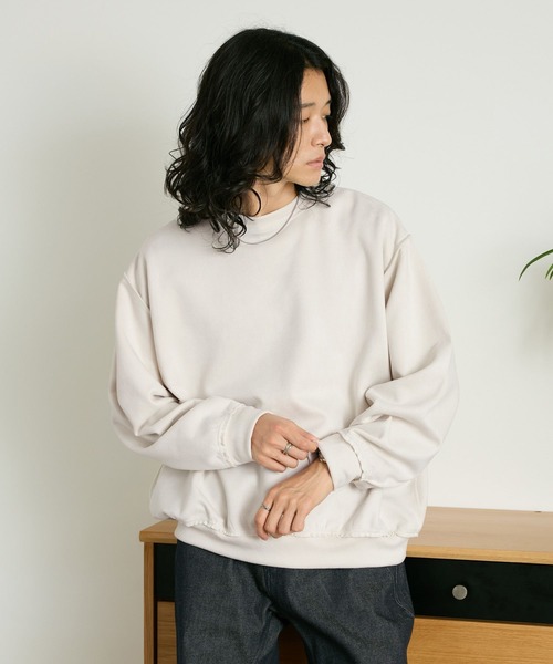 RAGEBLUE(レイジブルー)の「CROPPED CUT SUEDE PULLOVER/クロップドカットスウェードプルオーバー(Tシャツ/カットソー・メンズ・ホワイト/ブラック/ブラウン・MEDIUM/LARGE)」の2枚目の写真