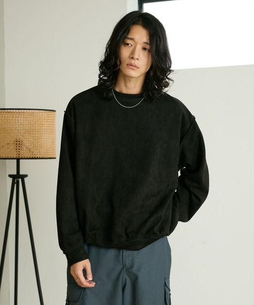 RAGEBLUE(レイジブルー)の「CROPPED CUT SUEDE PULLOVER/クロップドカットスウェードプルオーバー(Tシャツ/カットソー・メンズ・ホワイト/ブラック/ブラウン・MEDIUM/LARGE)」の3枚目の写真