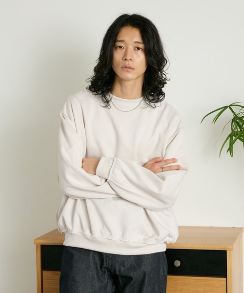 RAGEBLUE(レイジブルー)の「CROPPED CUT SUEDE PULLOVER/クロップドカットスウェードプルオーバー(Tシャツ/カットソー・メンズ・ホワイト/ブラック/ブラウン・MEDIUM/LARGE)」の5枚目の写真