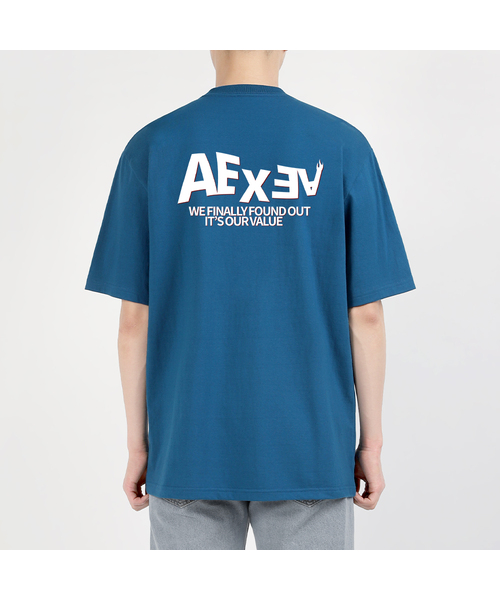 AEXEA(アクシー)の「フレイム半袖Tシャツ E04BRD_ABX10198(Tシャツ/カットソー・メンズ・ブルー/ホワイト/グレー系その他/ブラック・S/XL/L/M)」の4枚目の写真