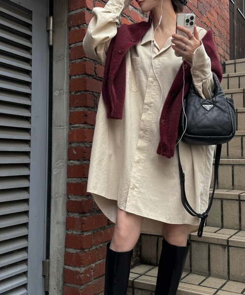 WILLFULLY(ウィルフリー)の「over size corduroy SH(シャツ/ブラウス・レディース・ブルー/アイボリー/ブラウン・FREE)」の20枚目の写真