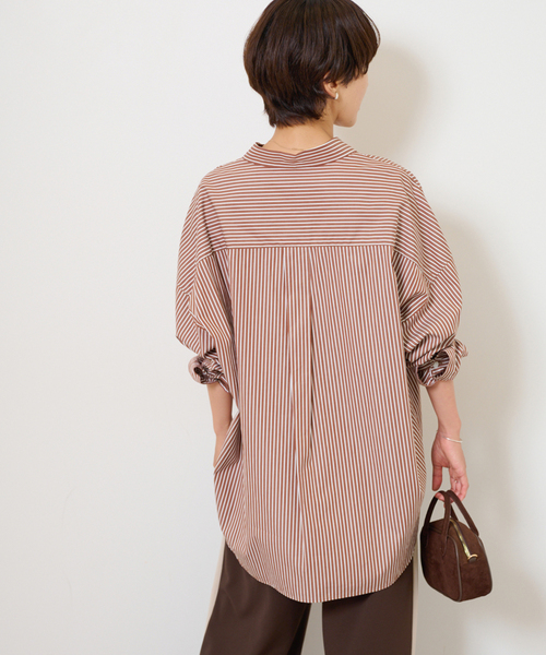 JOURNAL STANDARD relume（ジャーナルスタンダード　レリューム）の「《追加 / 新色》コンパクトコットンストライプビッグシャツ（シャツ/ブラウス・レディース・ブラウン/チョコ/ブルー・FREE）」の14枚目の写真