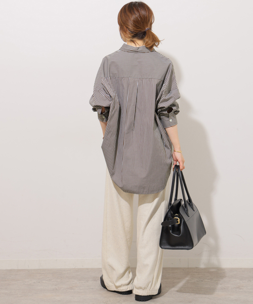 JOURNAL STANDARD relume（ジャーナルスタンダード　レリューム）の「《追加 / 新色》コンパクトコットンストライプビッグシャツ（シャツ/ブラウス・レディース・ブラウン/チョコ/ブルー・FREE）」の17枚目の写真