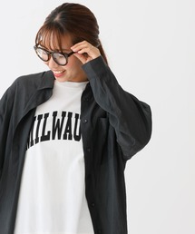 Vボイルゆるシアーシャツチュニック