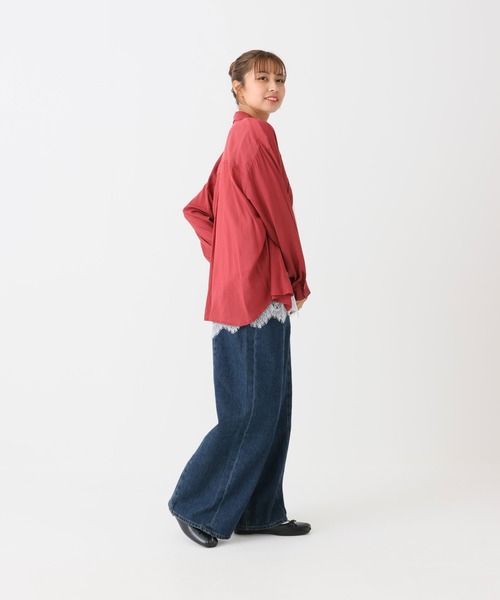 HEART MARKET(ハートマーケット)の「Vボイルゆるシアーシャツチュニック(シャツ/ブラウス・レディース・グレイッシュベージュ/レッド/モカ/ブラック・FREE)」の6枚目の写真