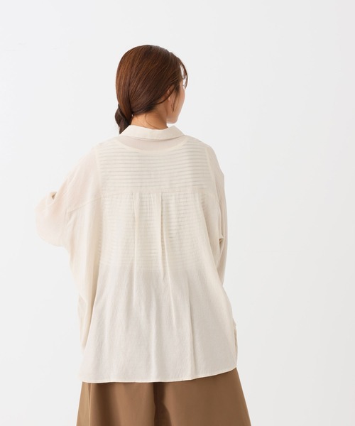 HEART MARKET(ハートマーケット)の「Vボイルゆるシアーシャツチュニック(シャツ/ブラウス・レディース・グレイッシュベージュ/レッド/モカ/ブラック・FREE)」の18枚目の写真