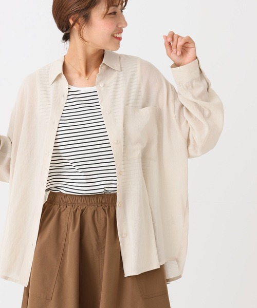 HEART MARKET(ハートマーケット)の「Vボイルゆるシアーシャツチュニック(シャツ/ブラウス・レディース・グレイッシュベージュ/レッド/モカ/ブラック・FREE)」の20枚目の写真