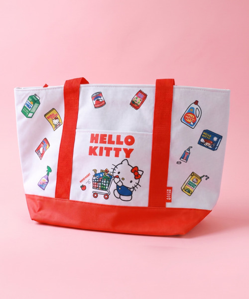 sanrio(サンリオ)の「〈SANRIO/サンリオ〉ハローキティ スーパーマーケット 麻風保冷トートショッピングバッグ KCTSJ1(トートバッグ・レディース・ホワイト×レッド・ONE SIZE)」の3枚目の写真