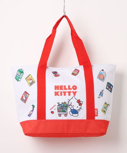 sanrio(サンリオ)の「〈SANRIO/サンリオ〉ハローキティ スーパーマーケット 麻風保冷トートショッピングバッグ KCTSJ1(トートバッグ・レディース・ホワイト×レッド・ONE SIZE)」の8枚目の写真