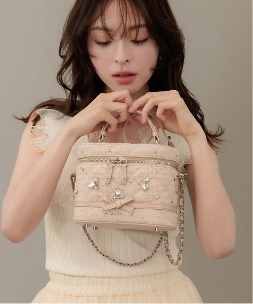 RANDA（ランダ）の「【Special Bag】2WAY ビジューキルティングバニティバッグ（ショルダーバッグ・レディース・ピンク・S）」の5枚目の写真