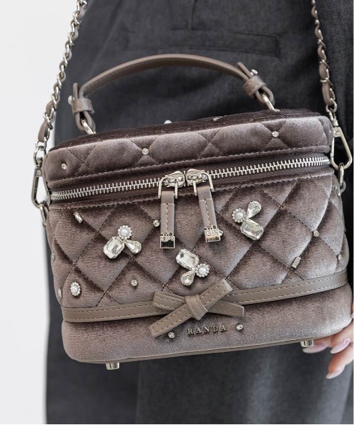 RANDA（ランダ）の「【Special Bag】2WAY ビジューキルティングバニティバッグ（ショルダーバッグ・レディース・ピンク・S）」の13枚目の写真