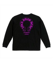 NOBOUND（ノーバウンド）の「NOBOUND(ノーバウンド) 長袖Tシャツ ホースシュー オールドイングリッシュロゴ ワンポイント プリント バックプリント ビッグシルエット ロングTシャツ ロンT カットソー トップス ストリート メンズ レディース ユニセックス（Tシャツ/カットソー）」