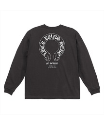 NOBOUND（ノーバウンド） 長袖Tシャツ ホースシュー オールドイングリッシュロゴ ワンポイント プリント バックプリント ビッグシルエット ロングTシャツ ロンT カットソー トップス ストリート メンズ レディース ユニセックス