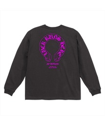 NOBOUND(ノーバウンド) 長袖Tシャツ ホースシュー オールドイングリッシュロゴ ワンポイント プリント バックプリント ビッグシルエット ロングTシャツ ロンT カットソー トップス ストリート メンズ レディース ユニセックス