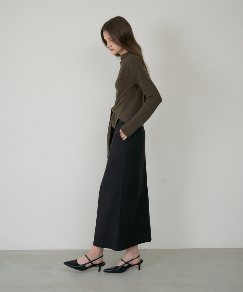 DEHEVE（デヘヴェ）の「Mock-neck Wrap Long Sleeve [Khaki]（Tシャツ/カットソー・レディース・カーキ・OS）」の3枚目の写真
