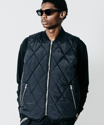 DIAMOND-QUILTED ZIP VEST
