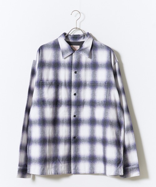 TOWNCRAFT(タウンクラフト)の「TOWNCRAFT/タウンクラフト RPINTED COTTON NEL CHECK SHIRT プリントネル オンブレチェック ネルシャツ ボックスシルエット メンズ カジュアル アメカジ 2026年秋冬 秋服(シャツ/ブラウス・メンズ・ホワイト/グレー/パープル・M/L/XL)」の3枚目の写真