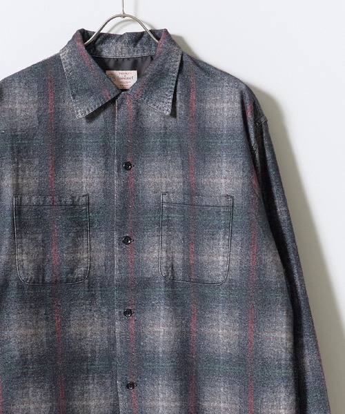 TOWNCRAFT(タウンクラフト)の「TOWNCRAFT/タウンクラフト RPINTED COTTON NEL CHECK SHIRT プリントネル オンブレチェック ネルシャツ ボックスシルエット メンズ カジュアル アメカジ 2026年秋冬 秋服(シャツ/ブラウス・メンズ・ホワイト/グレー/パープル・M/L/XL)」の2枚目の写真