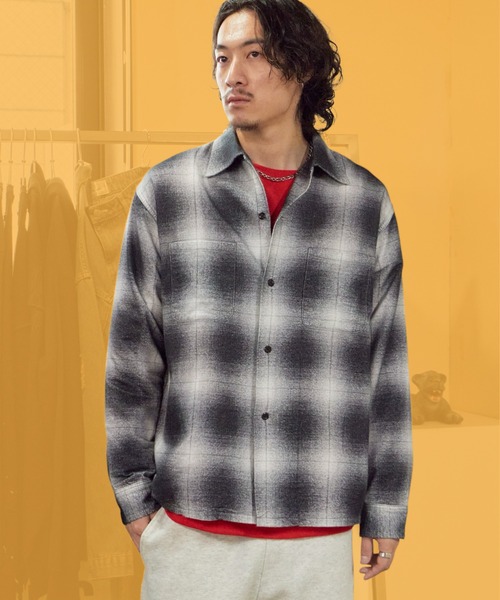 TOWNCRAFT(タウンクラフト)の「TOWNCRAFT/タウンクラフト RPINTED COTTON NEL CHECK SHIRT プリントネル オンブレチェック ネルシャツ ボックスシルエット メンズ カジュアル アメカジ 2026年秋冬 秋服(シャツ/ブラウス・メンズ・ホワイト/グレー/パープル・M/L/XL)」の1枚目の写真