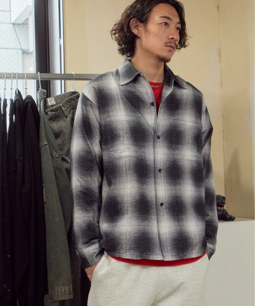 TOWNCRAFT(タウンクラフト)の「TOWNCRAFT/タウンクラフト RPINTED COTTON NEL CHECK SHIRT プリントネル オンブレチェック ネルシャツ ボックスシルエット メンズ カジュアル アメカジ 2026年秋冬 秋服(シャツ/ブラウス・メンズ・ホワイト/グレー/パープル・M/L/XL)」の17枚目の写真