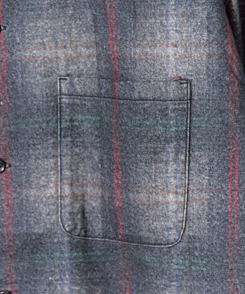 TOWNCRAFT(タウンクラフト)の「TOWNCRAFT/タウンクラフト RPINTED COTTON NEL CHECK SHIRT プリントネル オンブレチェック ネルシャツ ボックスシルエット メンズ カジュアル アメカジ 2026年秋冬 秋服(シャツ/ブラウス・メンズ・ホワイト/グレー/パープル・M/L/XL)」の7枚目の写真