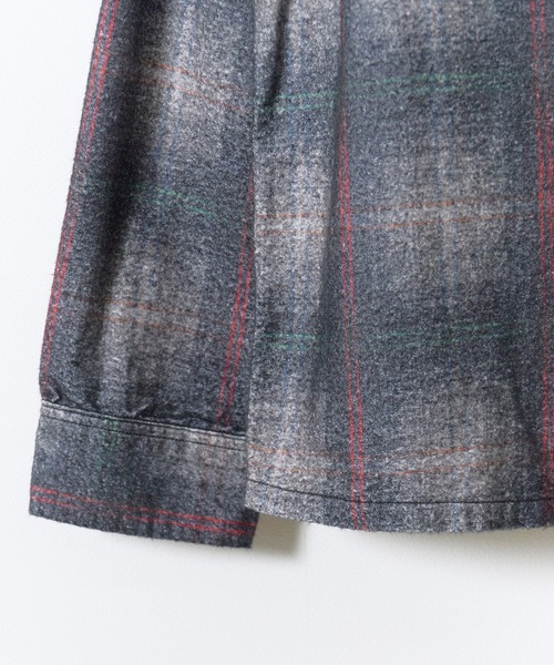 TOWNCRAFT(タウンクラフト)の「TOWNCRAFT/タウンクラフト RPINTED COTTON NEL CHECK SHIRT プリントネル オンブレチェック ネルシャツ ボックスシルエット メンズ カジュアル アメカジ 2026年秋冬 秋服(シャツ/ブラウス・メンズ・ホワイト/グレー/パープル・M/L/XL)」の6枚目の写真