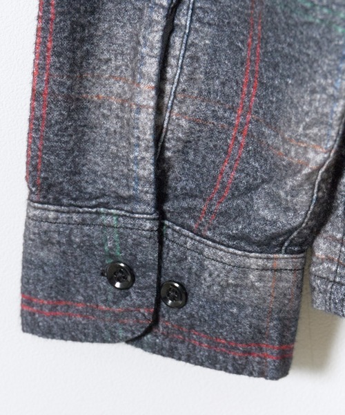 TOWNCRAFT(タウンクラフト)の「TOWNCRAFT/タウンクラフト RPINTED COTTON NEL CHECK SHIRT プリントネル オンブレチェック ネルシャツ ボックスシルエット メンズ カジュアル アメカジ 2026年秋冬 秋服(シャツ/ブラウス・メンズ・ホワイト/グレー/パープル・M/L/XL)」の5枚目の写真