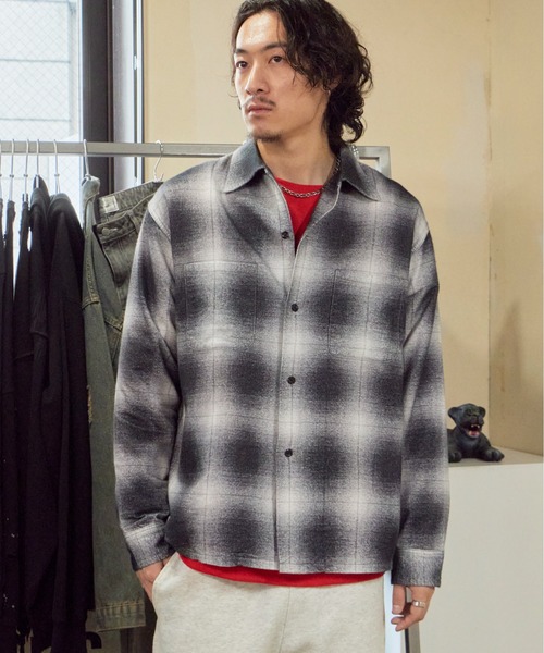 TOWNCRAFT(タウンクラフト)の「TOWNCRAFT/タウンクラフト RPINTED COTTON NEL CHECK SHIRT プリントネル オンブレチェック ネルシャツ ボックスシルエット メンズ カジュアル アメカジ 2026年秋冬 秋服(シャツ/ブラウス・メンズ・ホワイト/グレー/パープル・M/L/XL)」の19枚目の写真