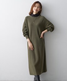 ウールブレンドニットワンピース
