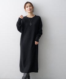 ウールブレンドニットワンピース