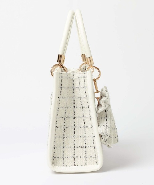 Heather(ヘザー)の「ツイードスクエアBAG 1080459(ハンドバッグ・レディース・ブラック系/ホワイト系/ピンク系・ONE SIZE)」の5枚目の写真