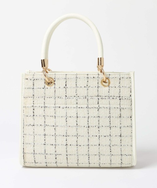 Heather(ヘザー)の「ツイードスクエアBAG 1080459(ハンドバッグ・レディース・ブラック系/ホワイト系/ピンク系・ONE SIZE)」の6枚目の写真
