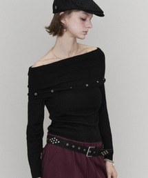 Off-Shoulder Eyelet Knit / オフショルダー アイレットニット